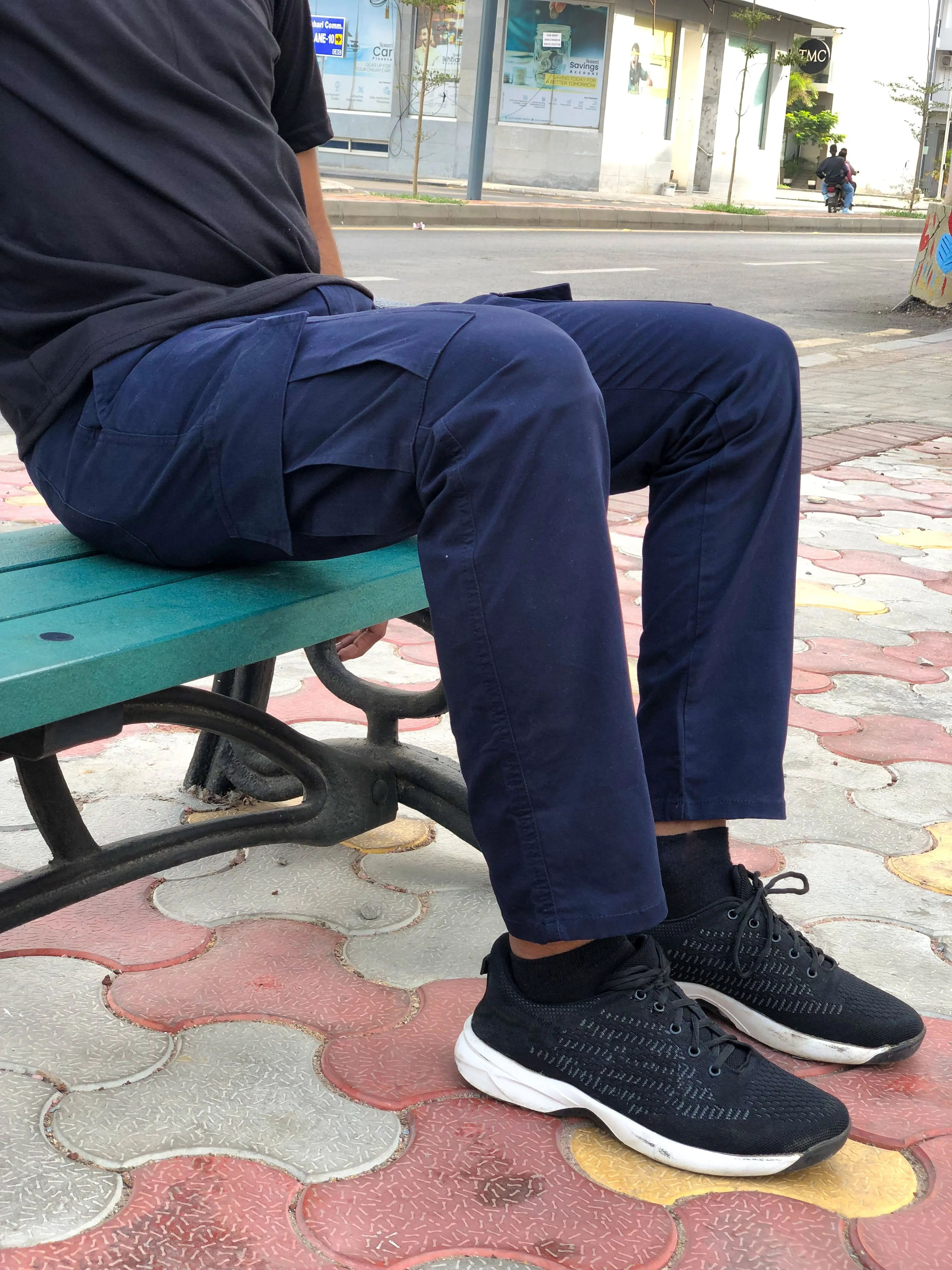 6-Pocket Navy Blue Cargo Pants
