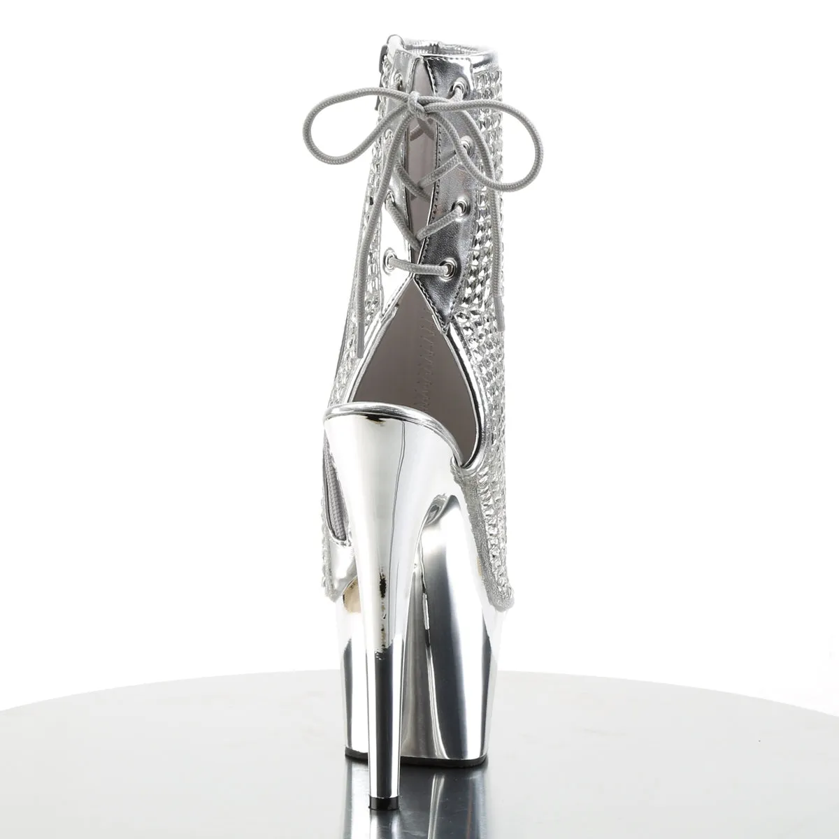 ADORE-1018DCS Pleaser Silver Sexy Platform Shoes (Pole Dancing Heels)