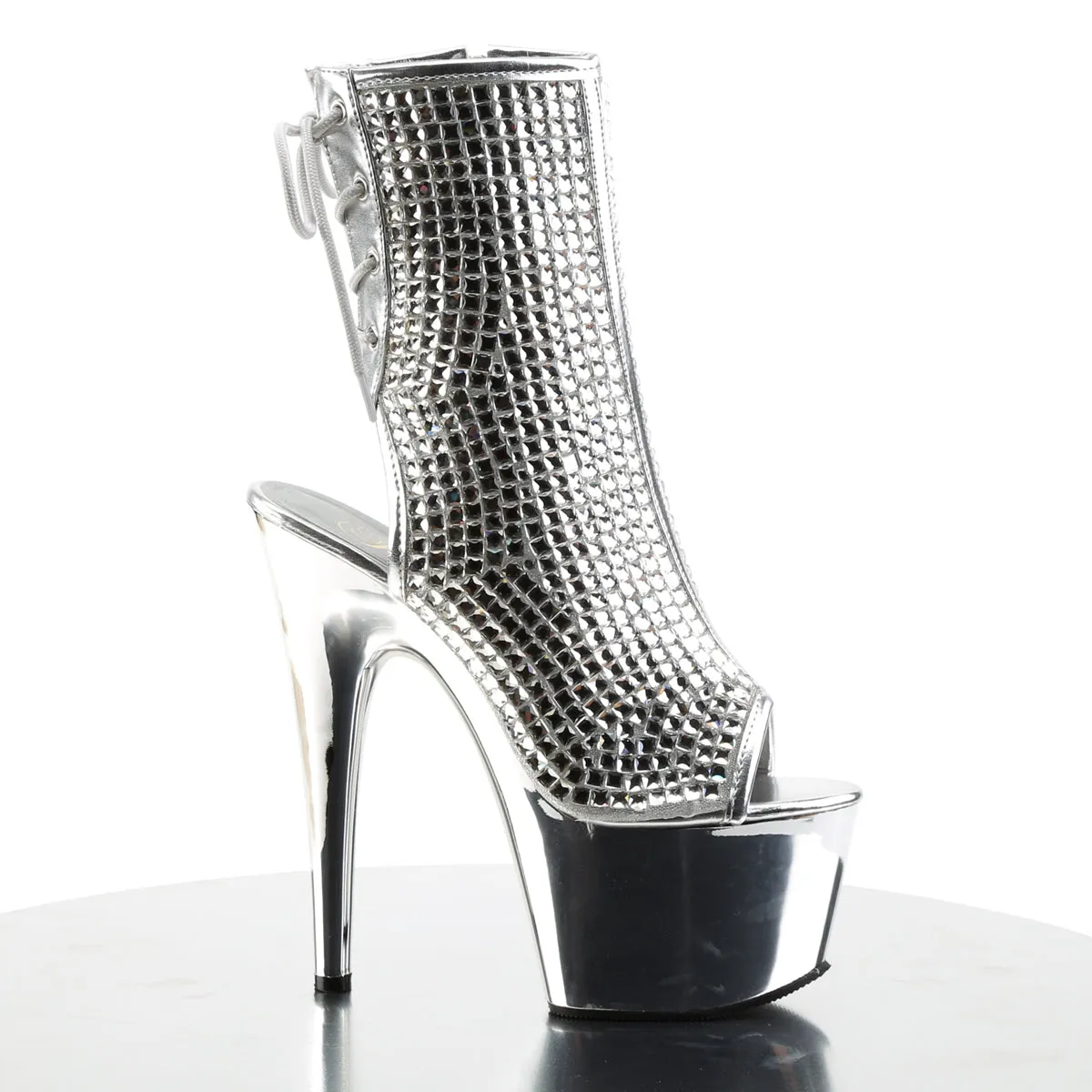 ADORE-1018DCS Pleaser Silver Sexy Platform Shoes (Pole Dancing Heels)