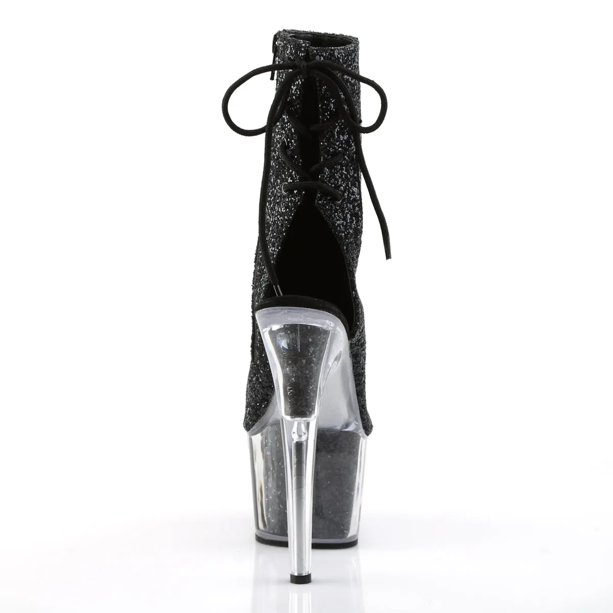 ADORE-1018G Pleaser Black Glitter Sexy Platform Shoes (Pole Dancing Heels)