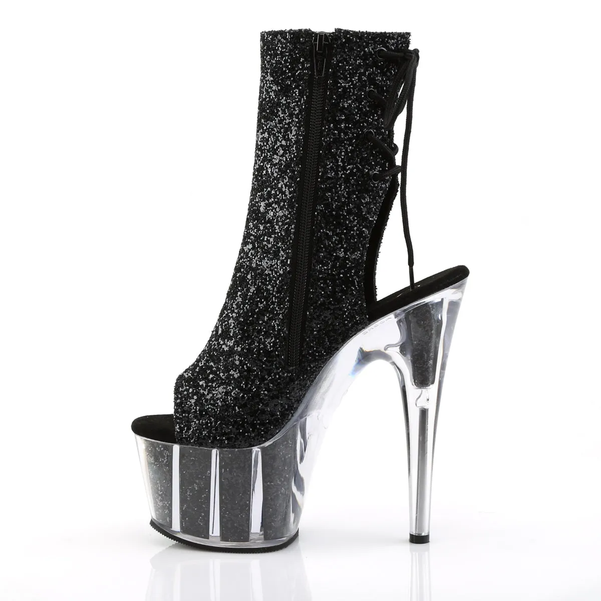 ADORE-1018G Pleaser Black Glitter Sexy Platform Shoes (Pole Dancing Heels)