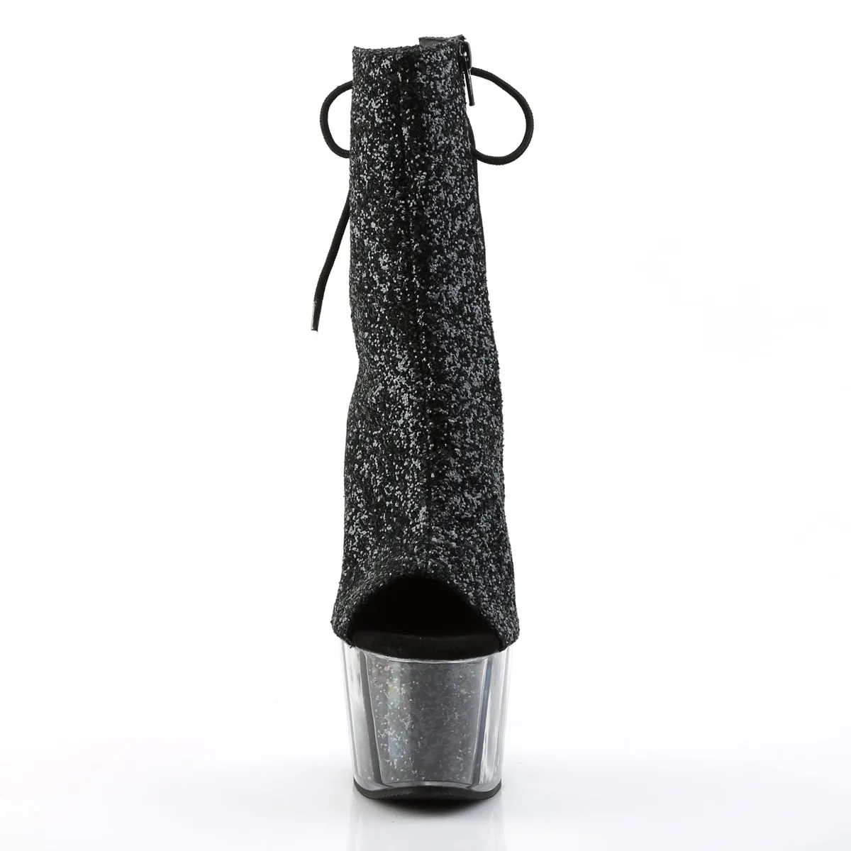 ADORE-1018G Pleaser Black Glitter Sexy Platform Shoes (Pole Dancing Heels)