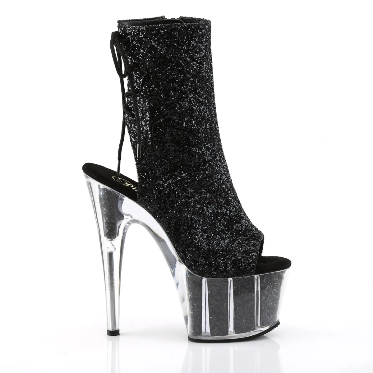 ADORE-1018G Pleaser Black Glitter Sexy Platform Shoes (Pole Dancing Heels)