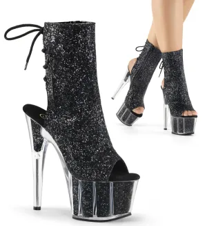 ADORE-1018G Pleaser Black Glitter Sexy Platform Shoes (Pole Dancing Heels)