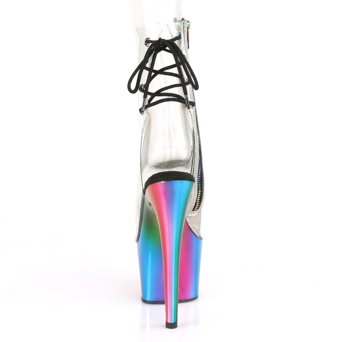 ADORE-1018RC Pleaser Clear/Rainbow Chrome Sexy Platform Shoes (Pole Dancing Heels)