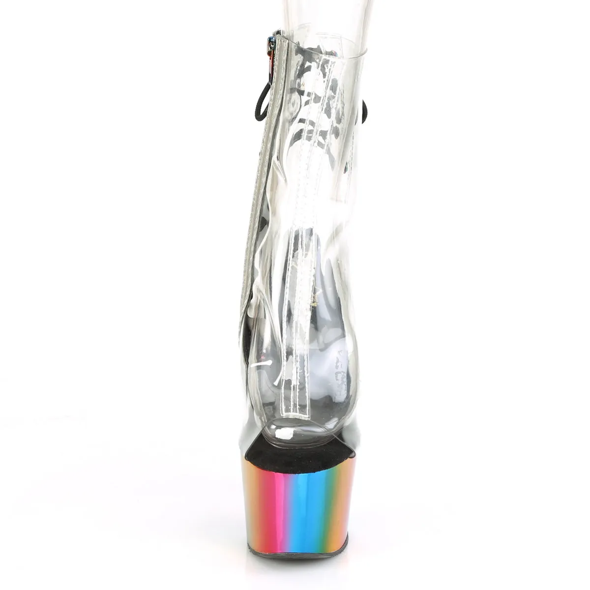 ADORE-1018RC Pleaser Clear/Rainbow Chrome Sexy Platform Shoes (Pole Dancing Heels)