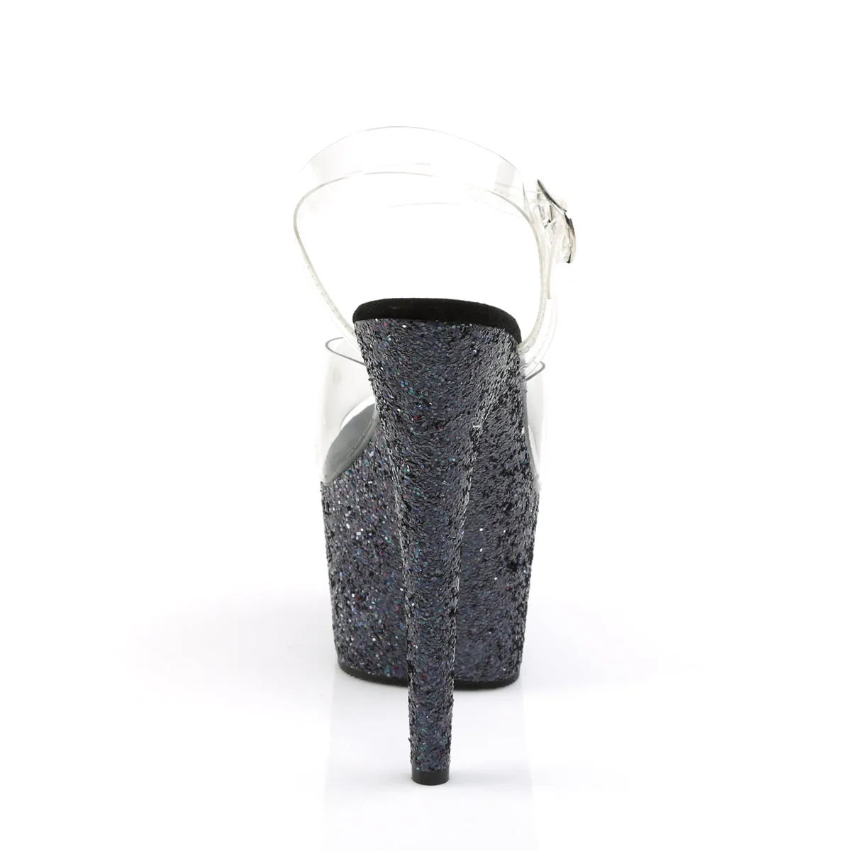 ADORE-708LG Pleaser Clear/Black Sexy Platform Shoes (Pole Dancing Heels)