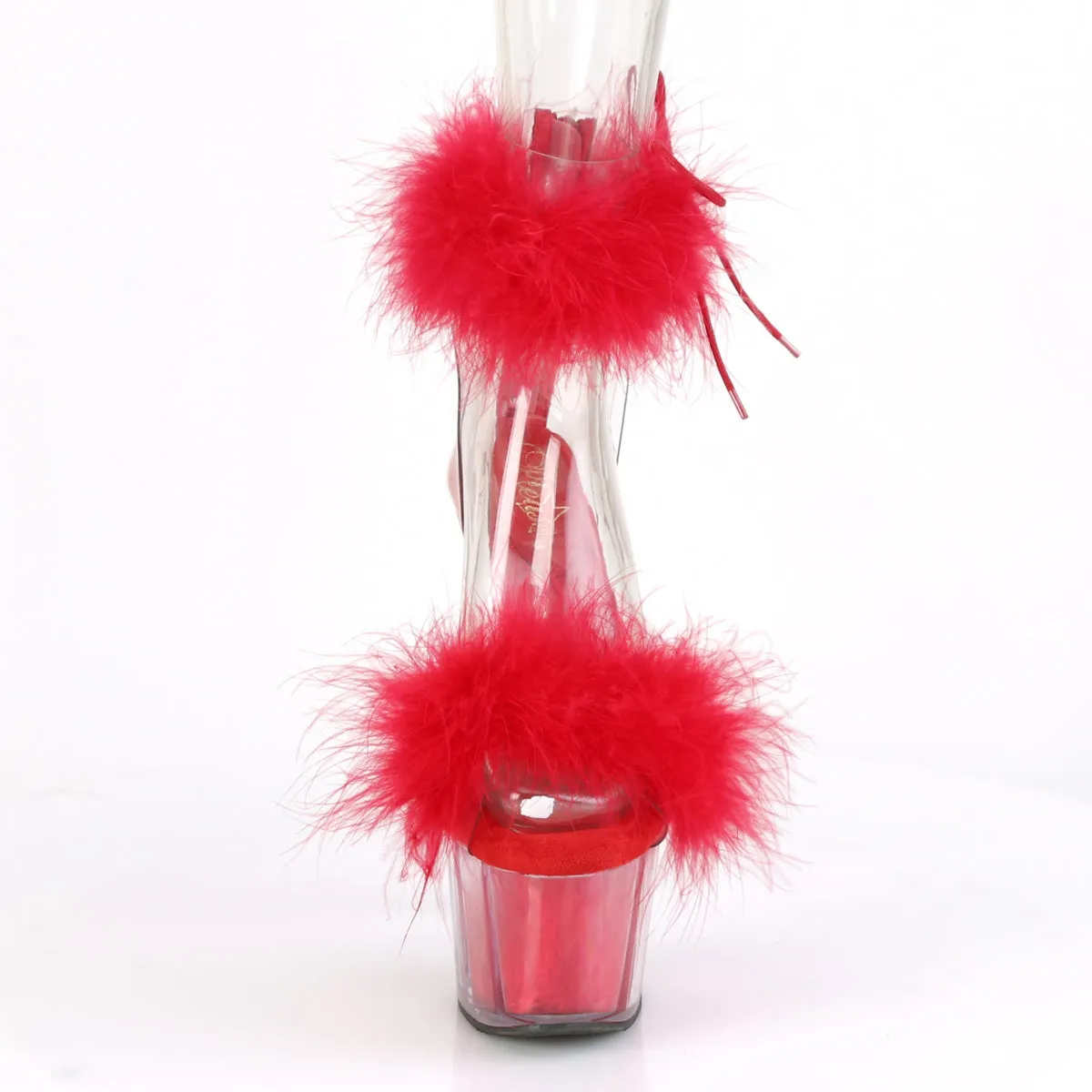 ADORE-724F Pleaser Clear/Red Sexy Platform Shoes (Pole Dancing Heels)