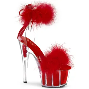 ADORE-724F Pleaser Clear/Red Sexy Platform Shoes (Pole Dancing Heels)
