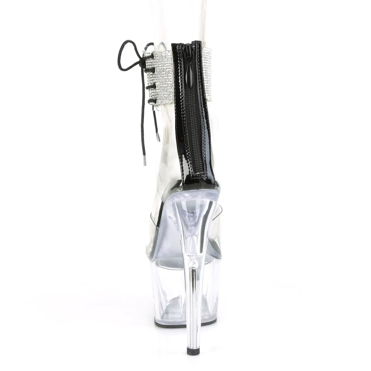 ADORE-724RS Pleaser Clear/Black Sexy Platform Shoes (Pole Dancing Heels)