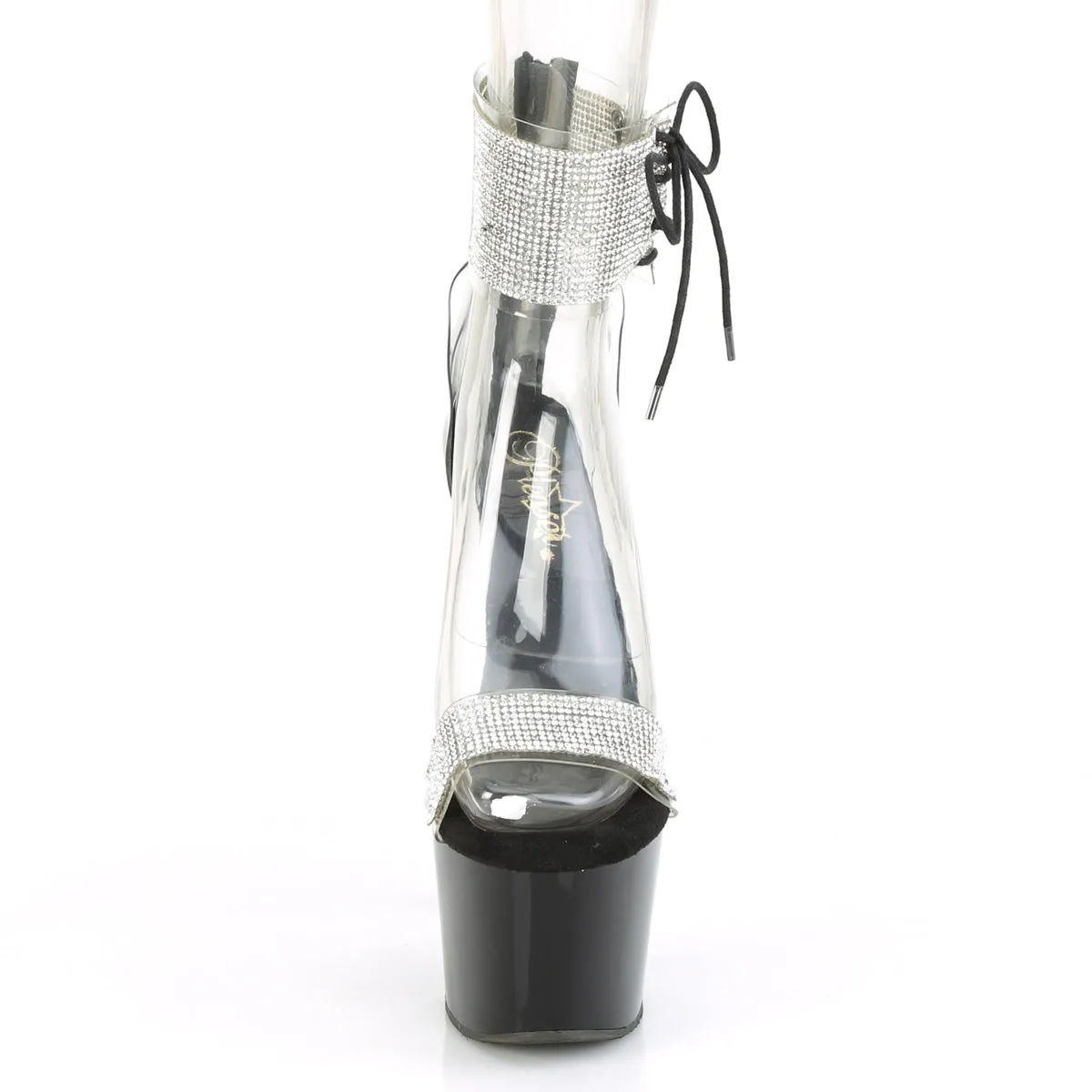 ADORE-727RS Pleaser Clear/Black Sexy Platform Shoes (Pole Dancing Heels)