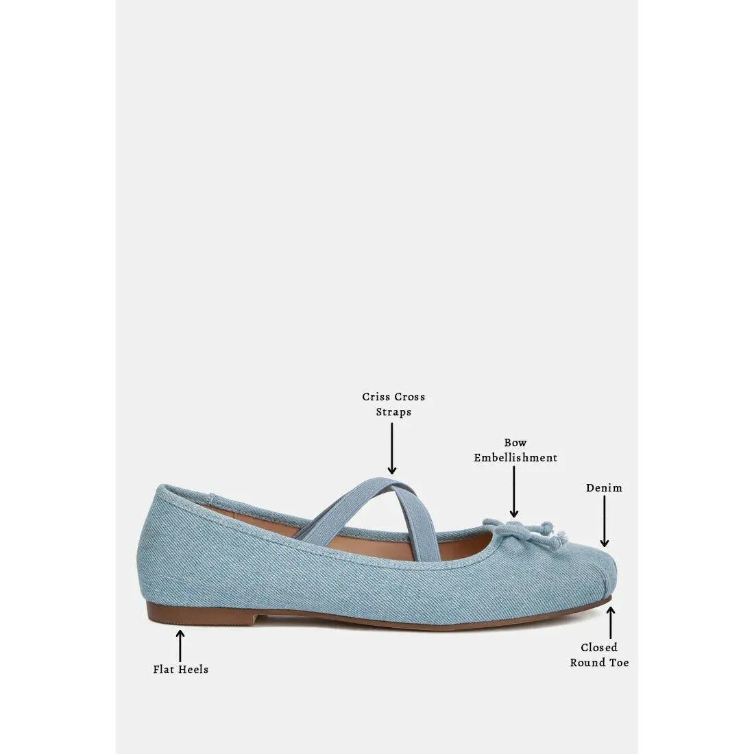 Arimer Criss Cross Strap Ballet Flats
