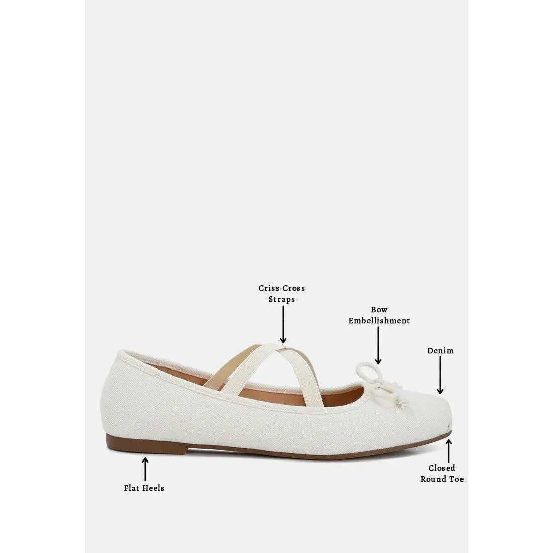 Arimer Criss Cross Strap Ballet Flats