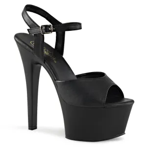 ASPIRE-609 Pleaser Black Faux Leather Sexy Platform Shoes (Pole Dancing Heels)