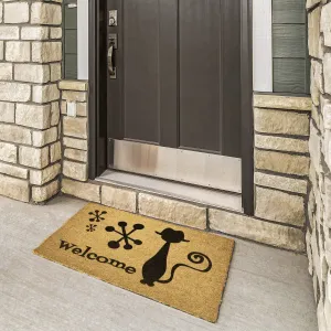 Atomic Living Welcome Mat, Atomic Hipster Cat Mid Century Modern Outdoor Entry Mat