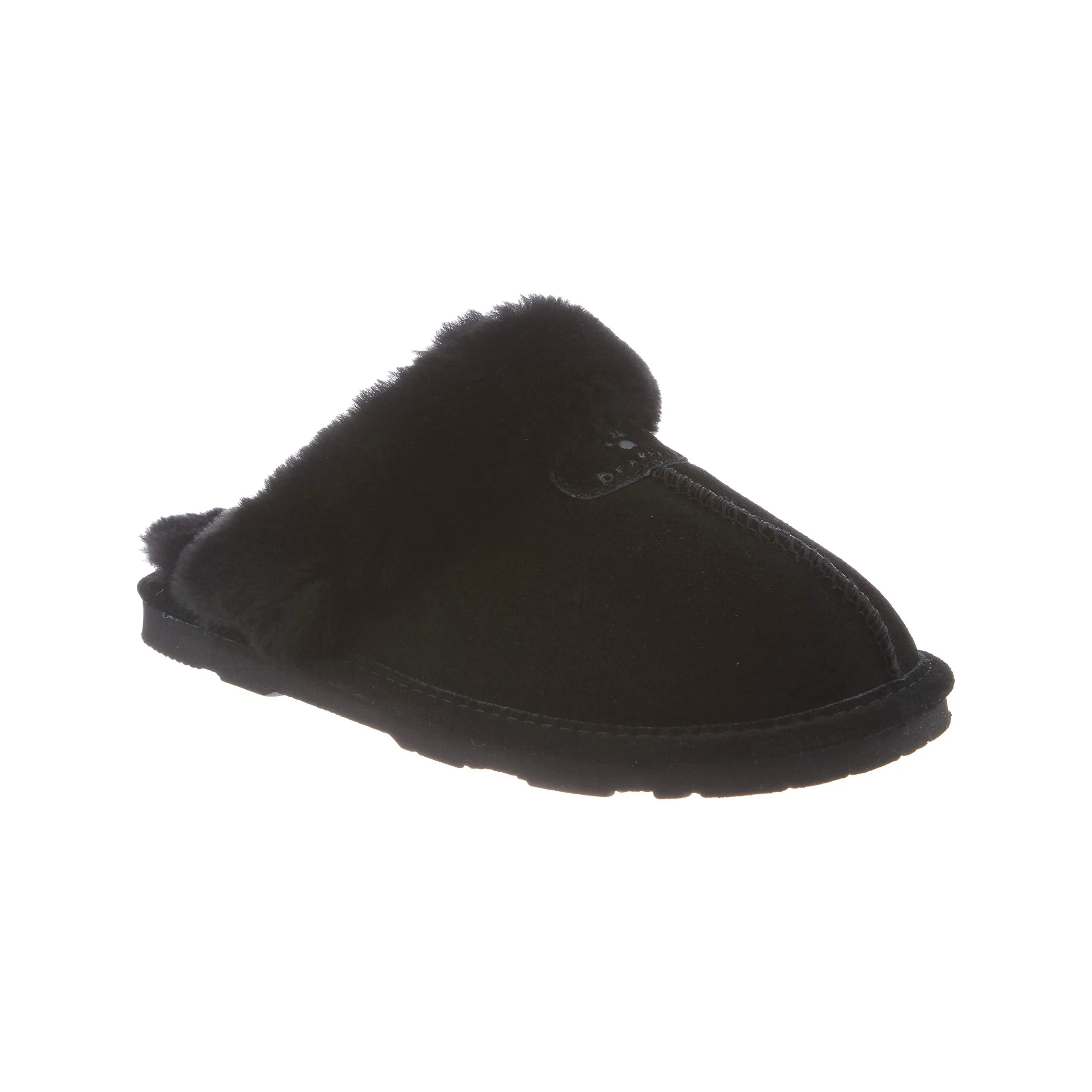 Bearpaw Women's Loki Ii Slide Slipper Black Suede Fur Lined Clog Mule Slipper