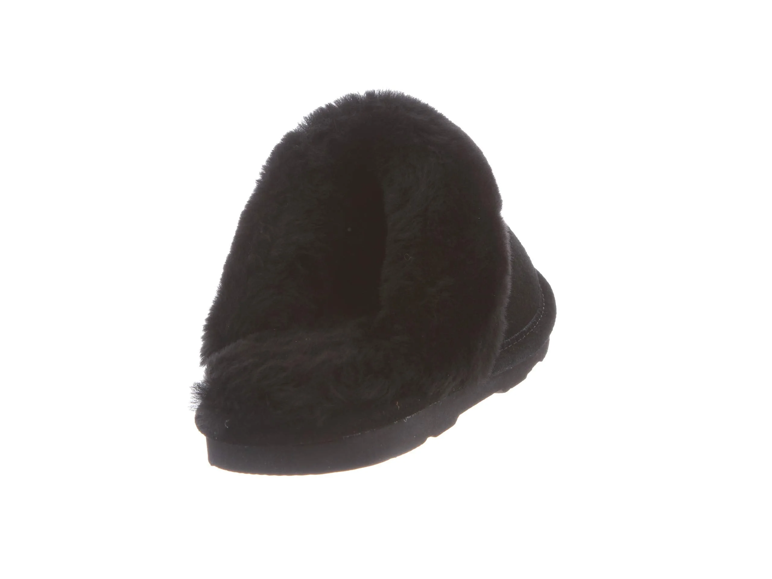 Bearpaw Women's Loki Ii Slide Slipper Black Suede Fur Lined Clog Mule Slipper