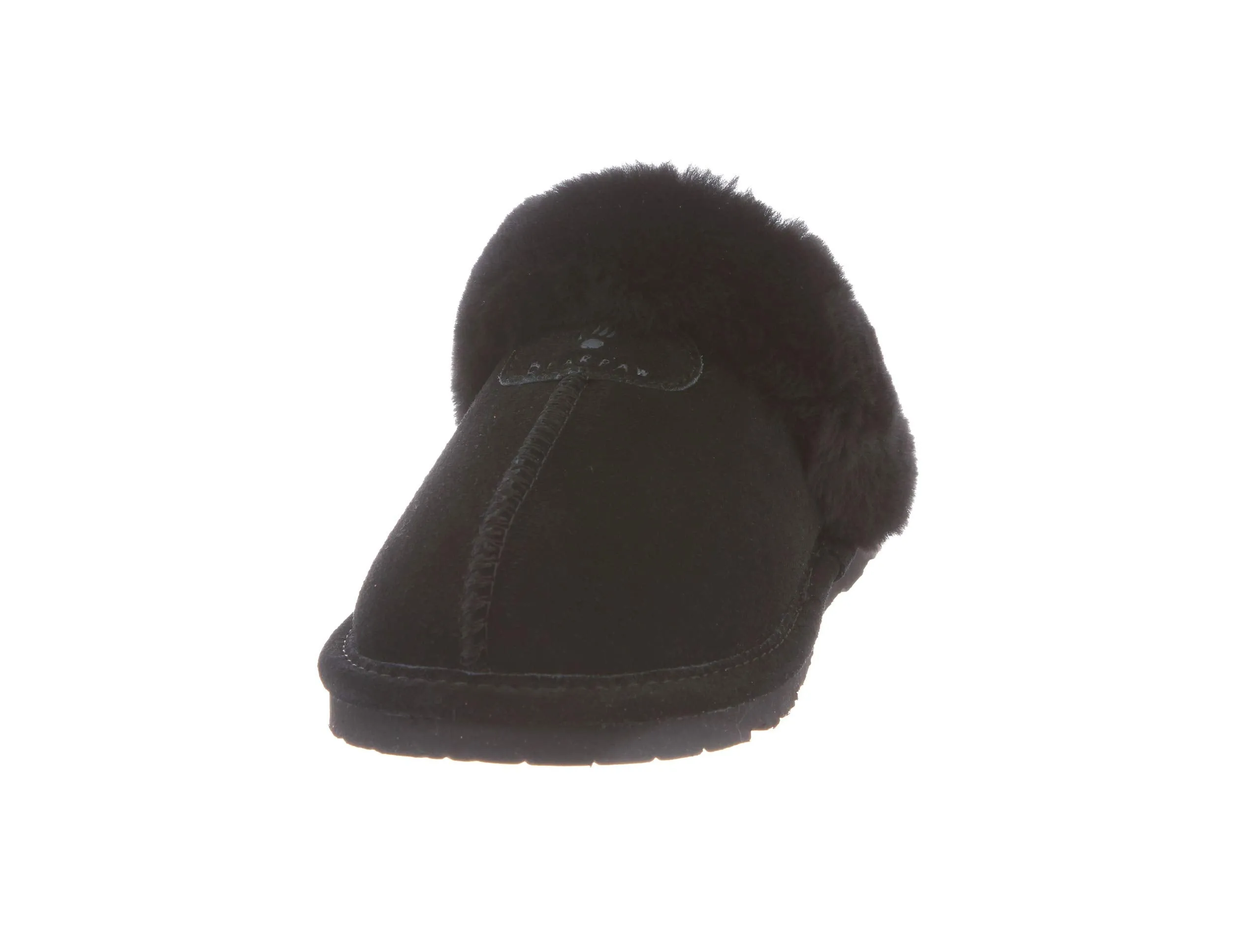 Bearpaw Women's Loki Ii Slide Slipper Black Suede Fur Lined Clog Mule Slipper