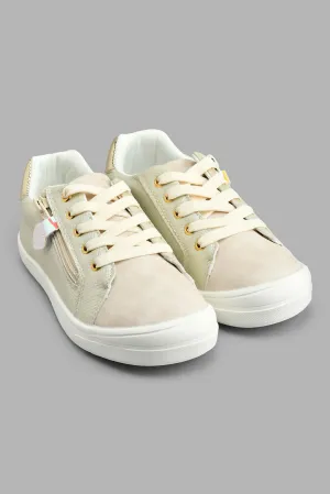 Beige Shimmery Sneaker