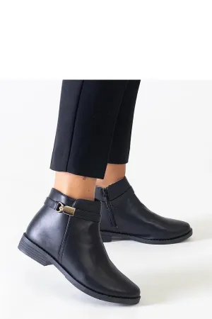 Black ankle boots with gold inserts