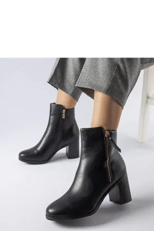 Black insulated classic ankle heel boots