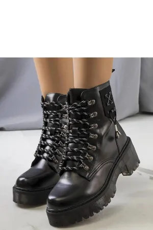 Black Laverda ankle boots with decorative lacing