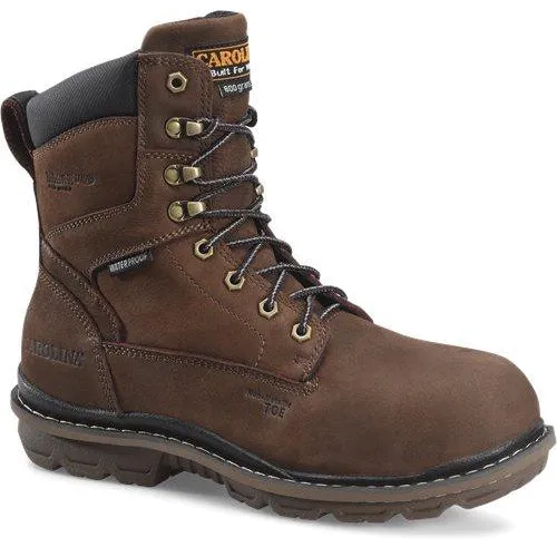Carolina Men's Dormite 8" Composite Toe Ins Waterproof Work Boot  - Brown - CA8556