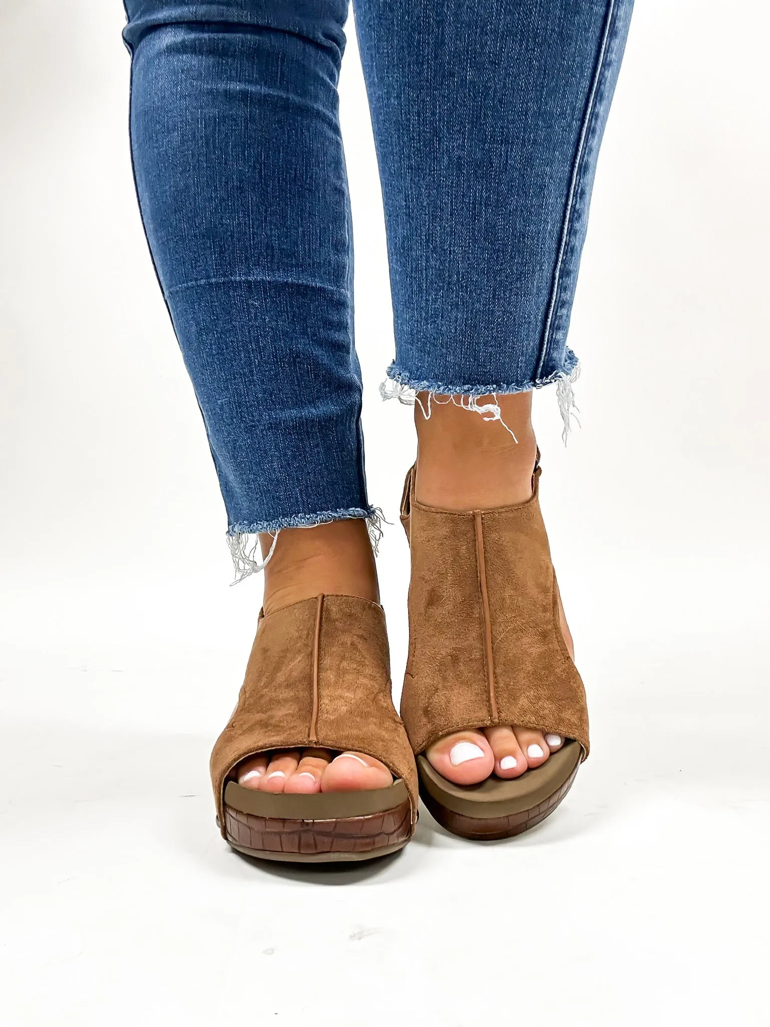 Corky's Brown Suede Croco Volta II Wedges FINAL SALE