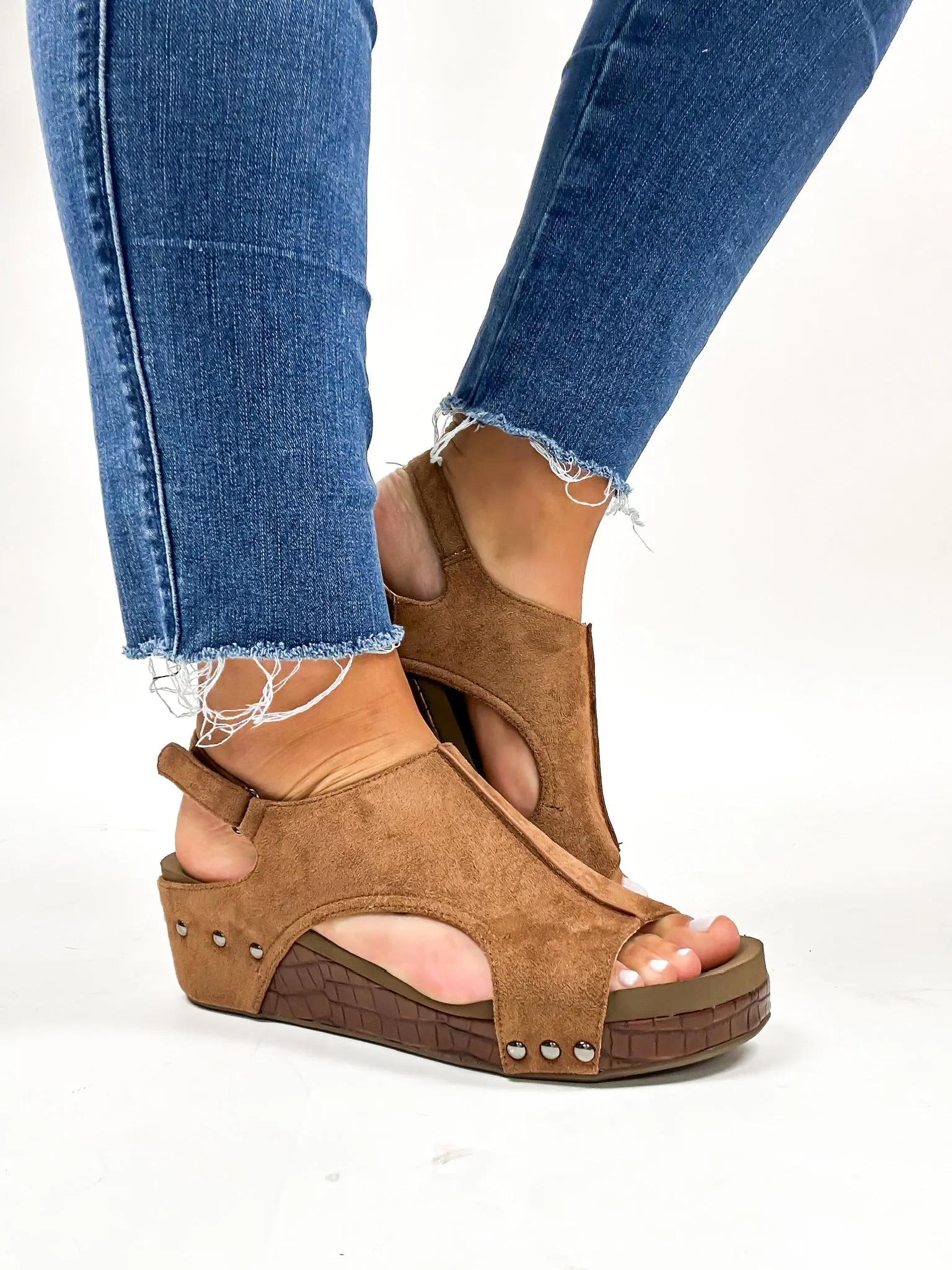 Corky's Brown Suede Croco Volta II Wedges FINAL SALE