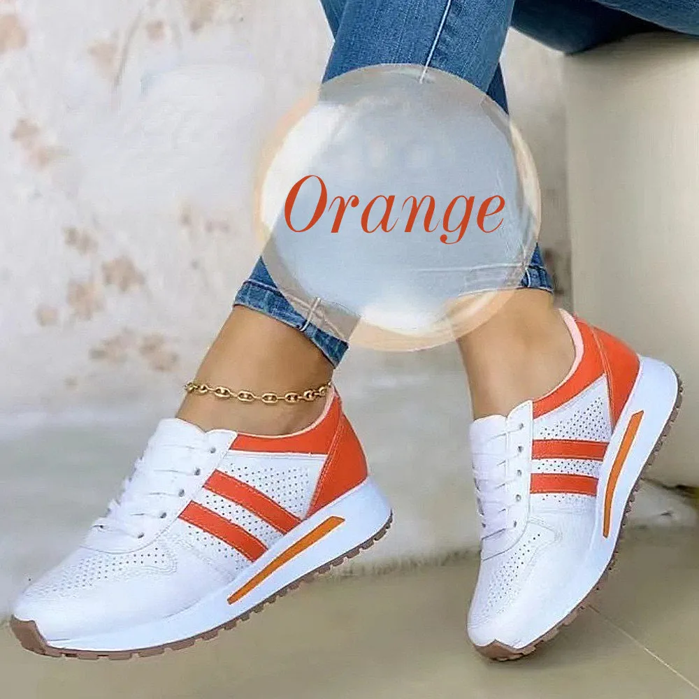 Cuzcare Sporty Orthopedic Shoes Women Breathable Striped Cushioned Sneakers Trendy