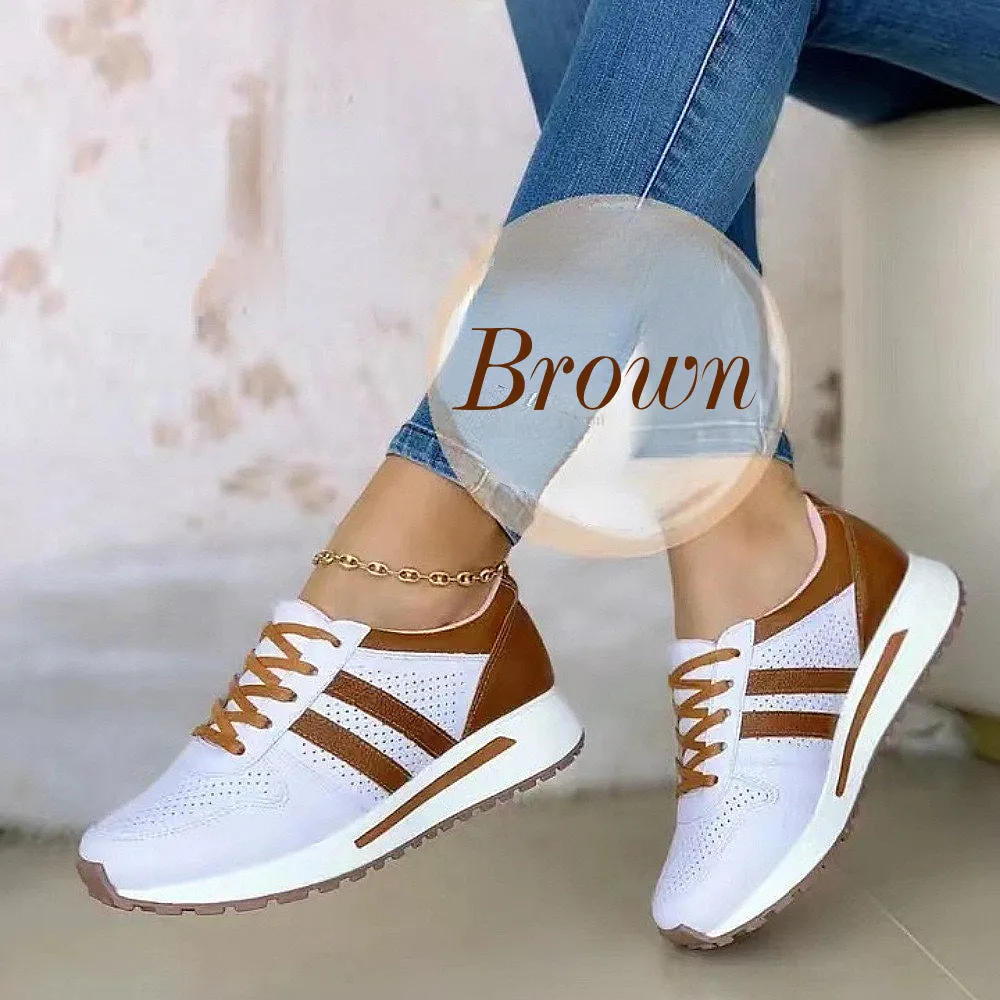 Cuzcare Sporty Orthopedic Shoes Women Breathable Striped Cushioned Sneakers Trendy