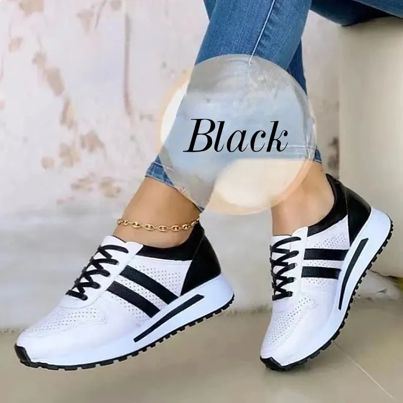 Cuzcare Sporty Orthopedic Shoes Women Breathable Striped Cushioned Sneakers Trendy
