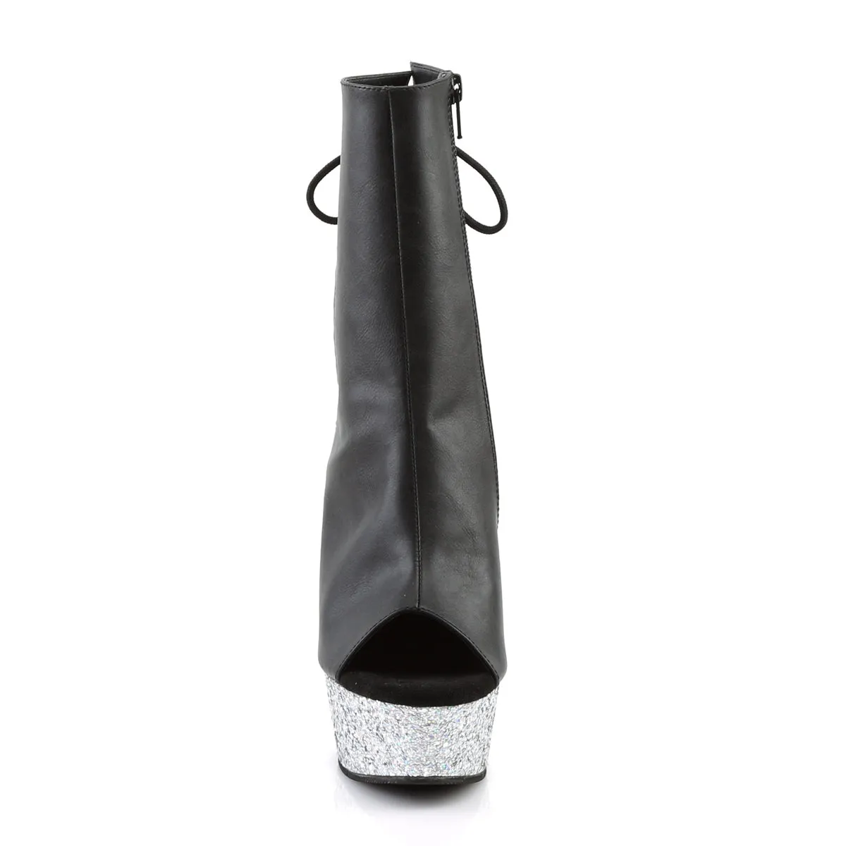 DELIGHT-1018LG Pleaser Black Faux Leather Sexy Platform Shoes (Pole Dancing Heels)