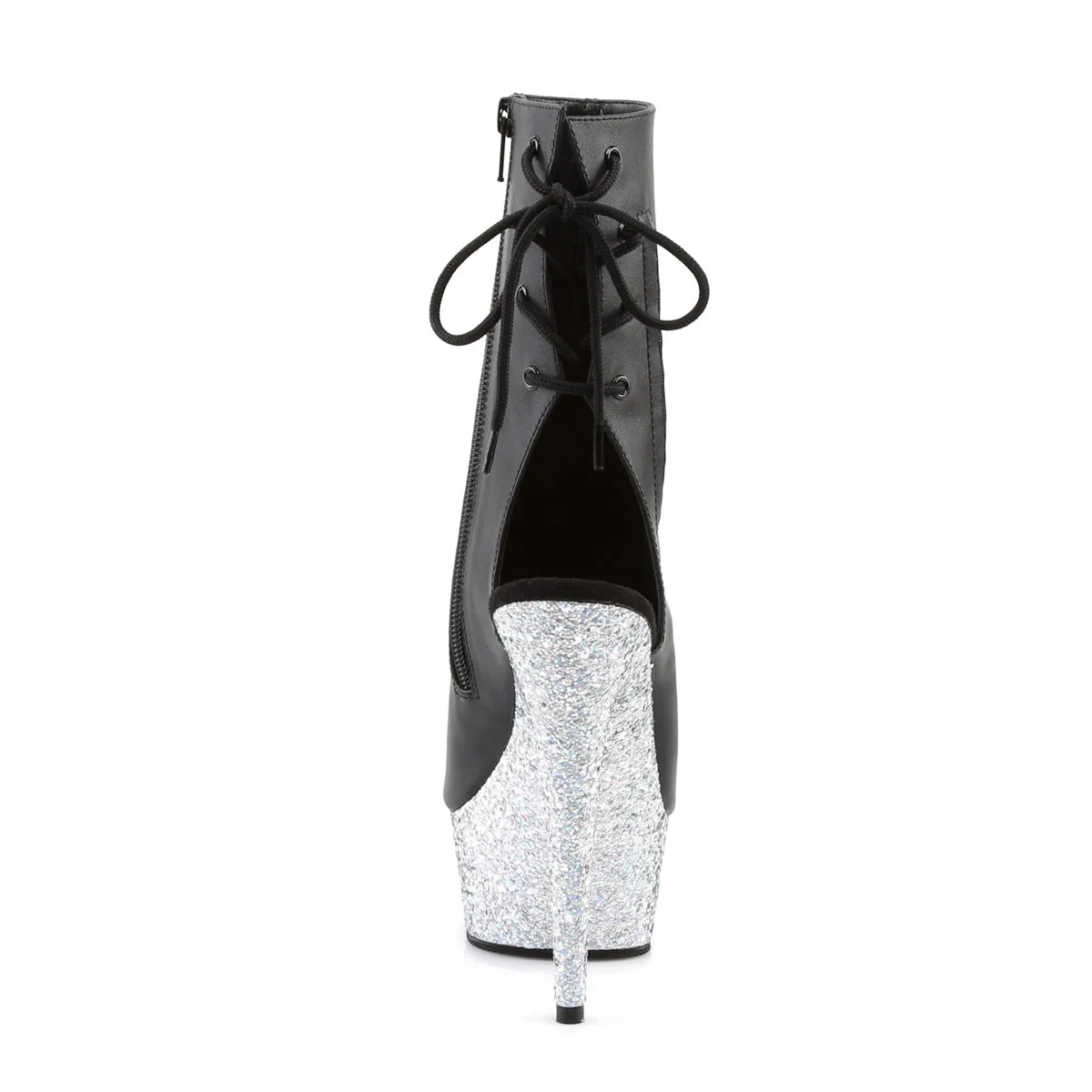 DELIGHT-1018LG Pleaser Black Faux Leather Sexy Platform Shoes (Pole Dancing Heels)