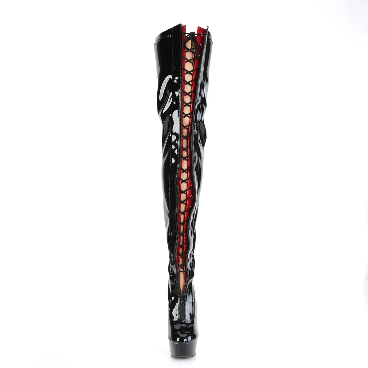 DELIGHT-3027 Pleaser Black/Red Sexy Platform Shoes (Pole Dancing Heels)