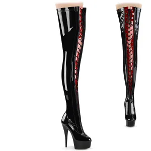 DELIGHT-3027 Pleaser Black/Red Sexy Platform Shoes (Pole Dancing Heels)