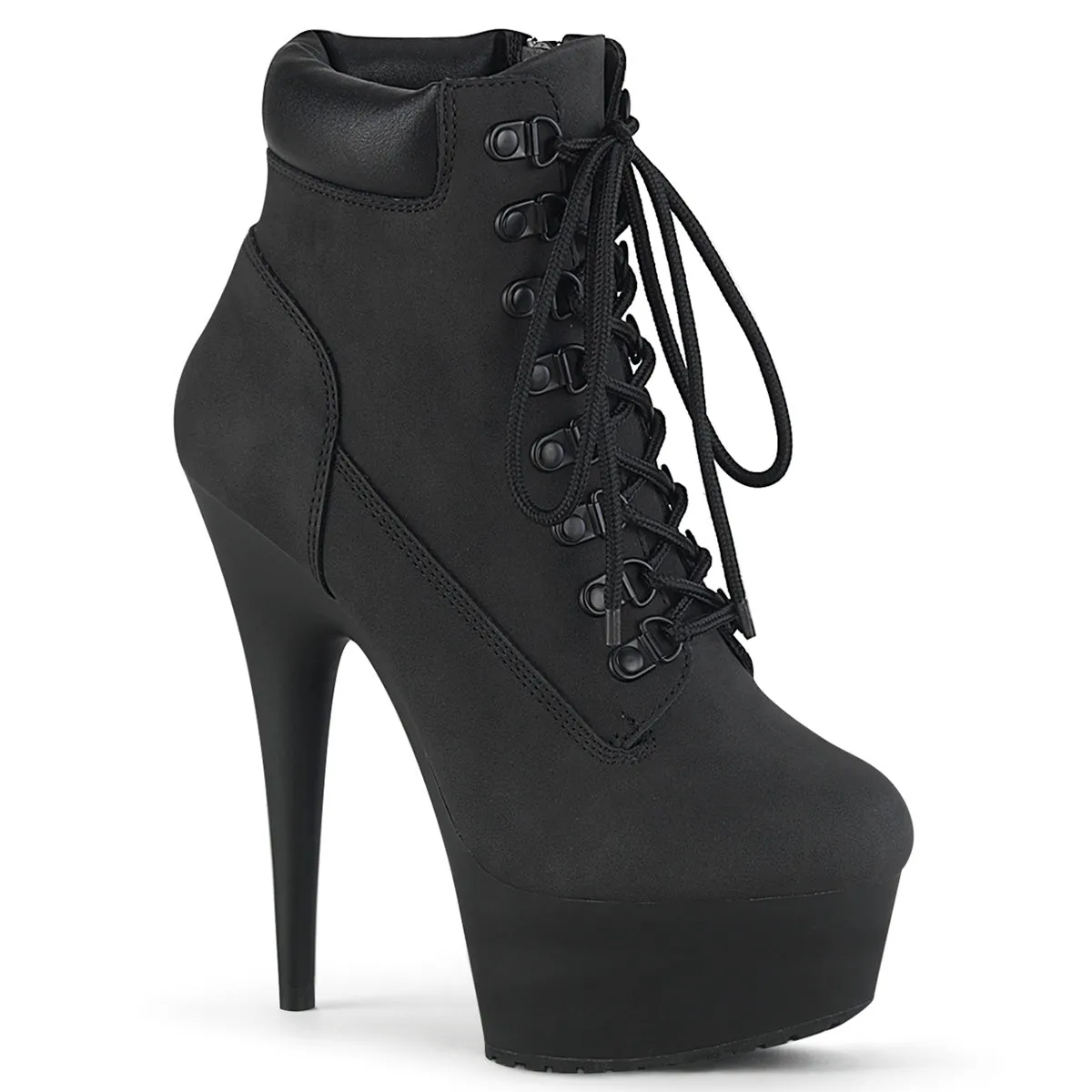 DELIGHT-600TL-02 Pleaser Black Nubuck Sexy Platform Shoes (Pole Dancing Heels)