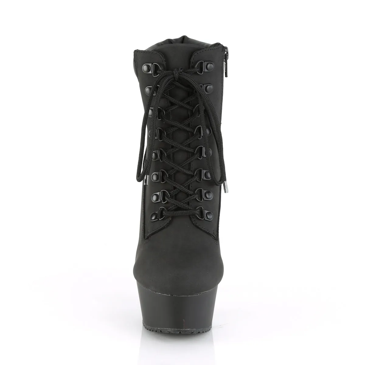 DELIGHT-600TL-02 Pleaser Black Nubuck Sexy Platform Shoes (Pole Dancing Heels)
