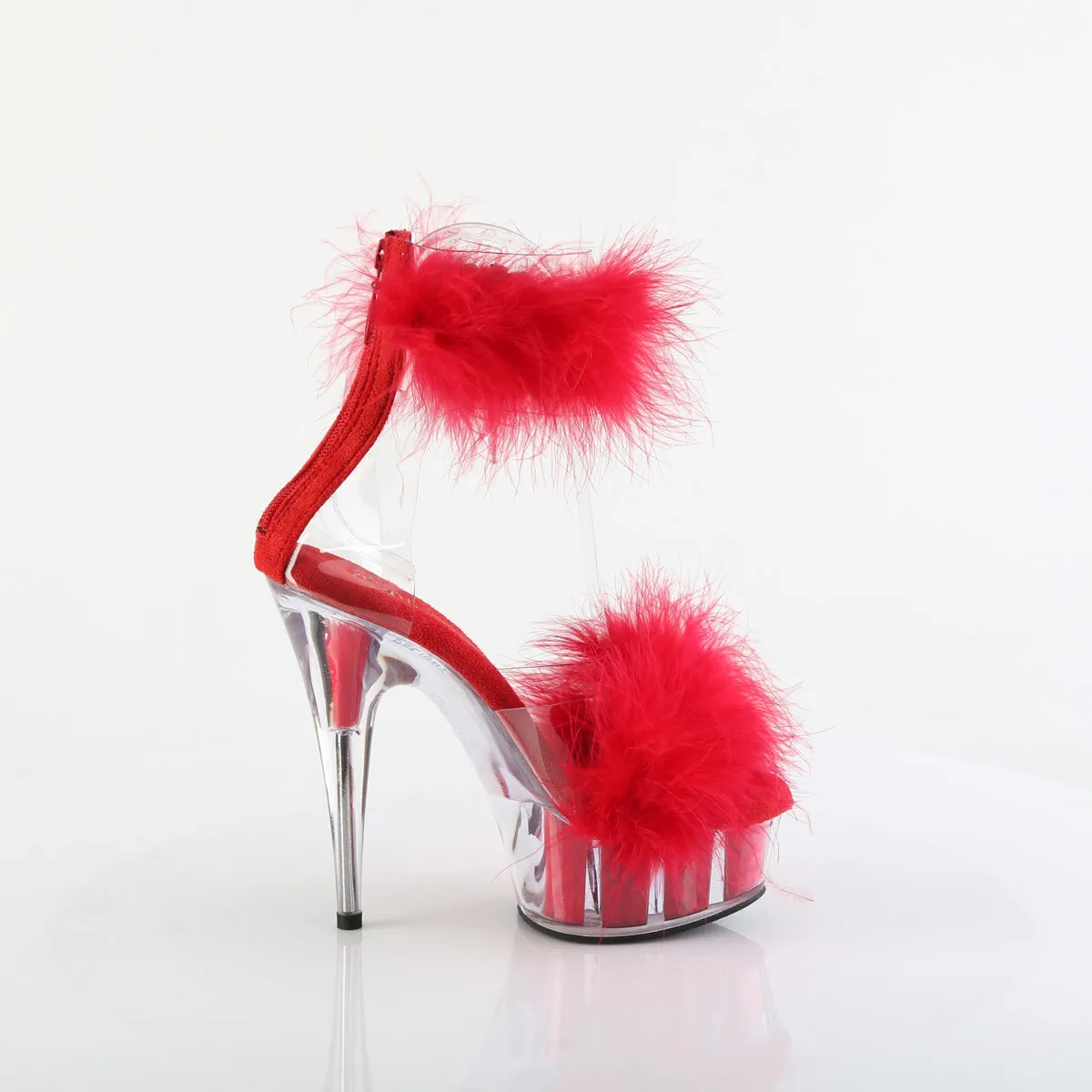 DELIGHT-624F Pleaser Clear/Red Sexy Platform Shoes (Pole Dancing Heels)