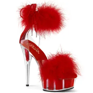 DELIGHT-624F Pleaser Clear/Red Sexy Platform Shoes (Pole Dancing Heels)
