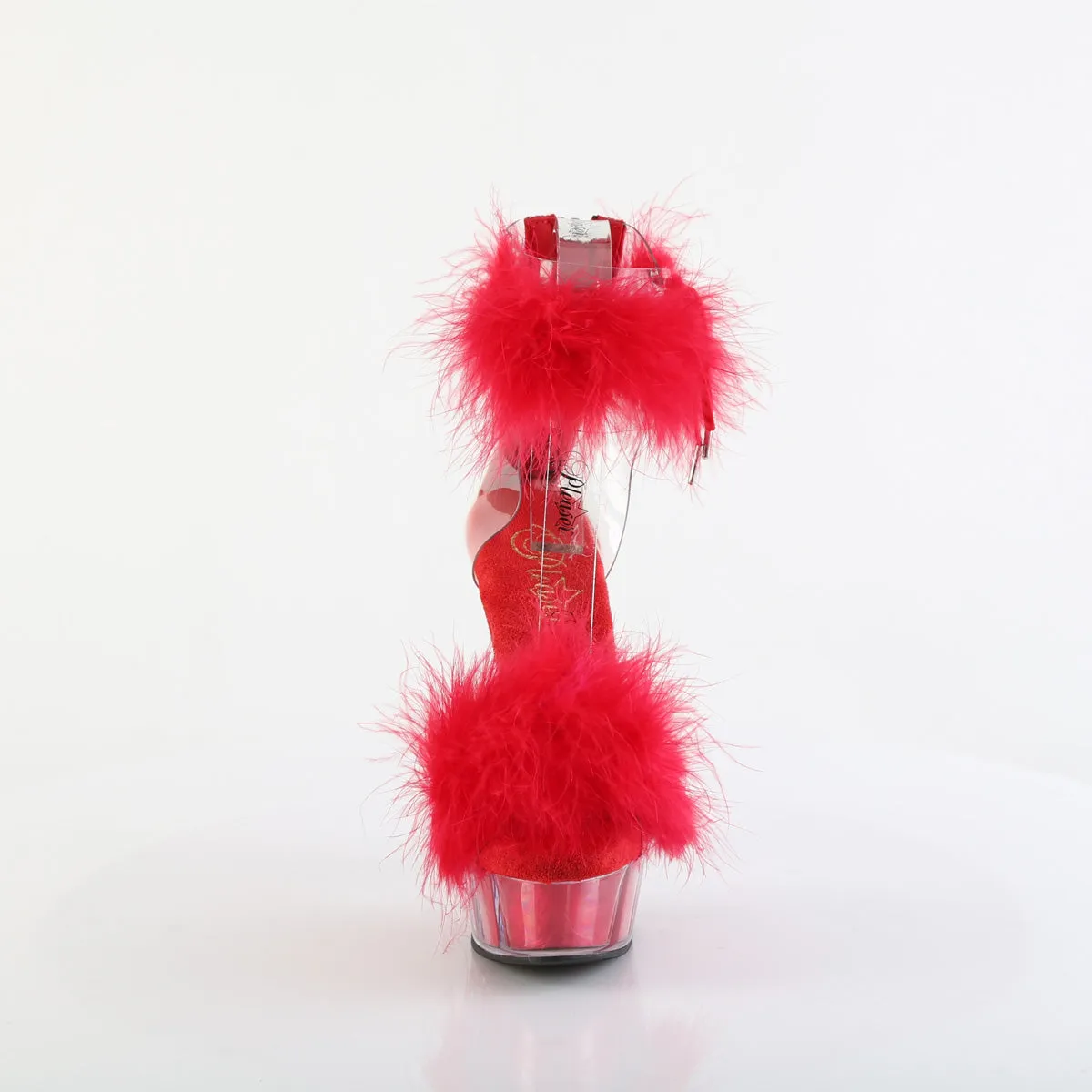 DELIGHT-624F Pleaser Clear/Red Sexy Platform Shoes (Pole Dancing Heels)