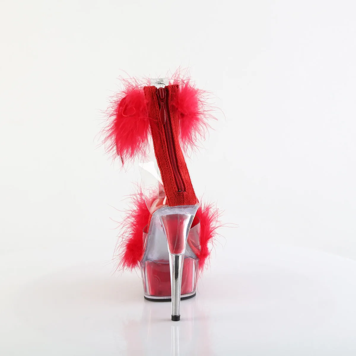 DELIGHT-624F Pleaser Clear/Red Sexy Platform Shoes (Pole Dancing Heels)