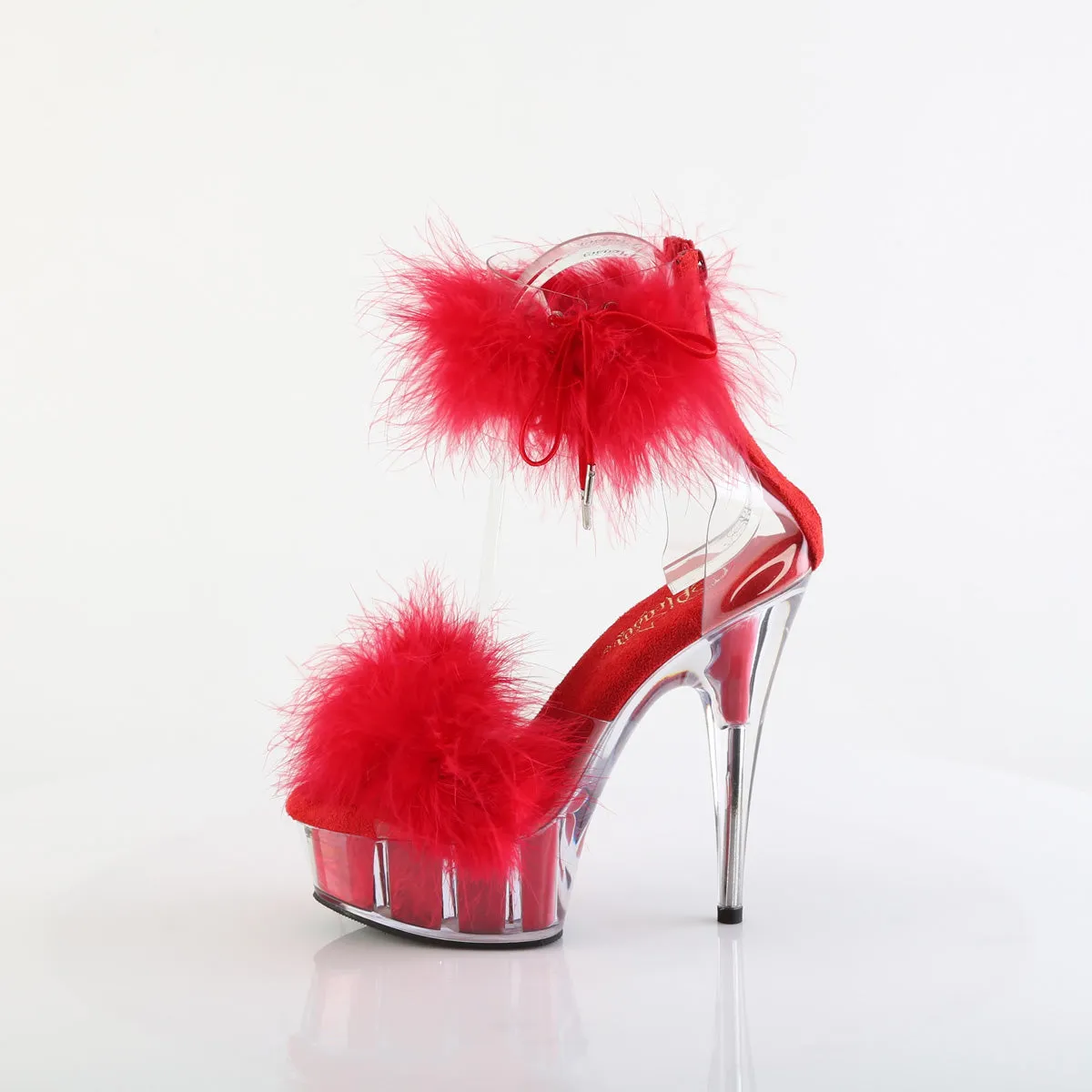 DELIGHT-624F Pleaser Clear/Red Sexy Platform Shoes (Pole Dancing Heels)