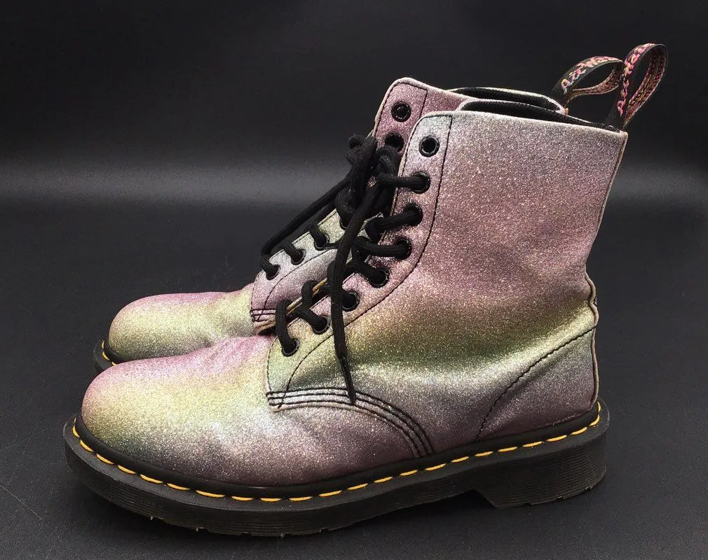 Dr. Martens Women's Pascal Glitter 1460 Multicolor Combat Boots - Size 7