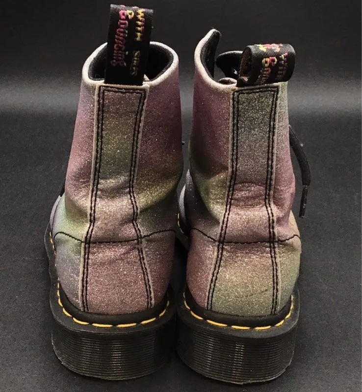 Dr. Martens Women's Pascal Glitter 1460 Multicolor Combat Boots - Size 7