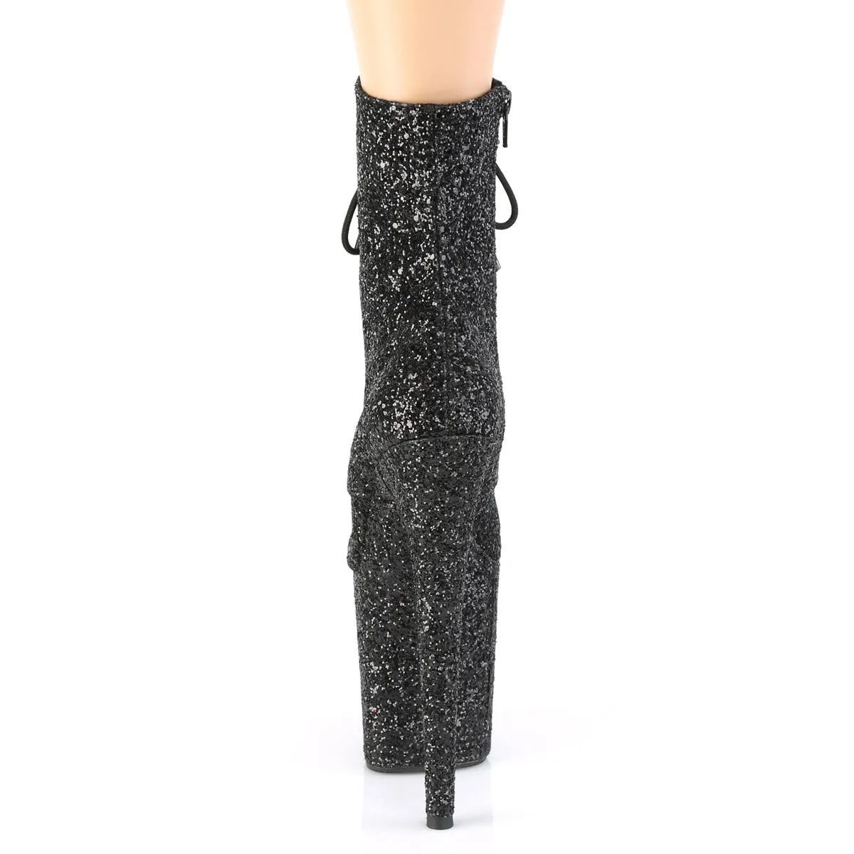 FLAMINGO-1020GWR Pleaser Black Glitter Sexy Platform Shoes (Pole Dancing Heels)