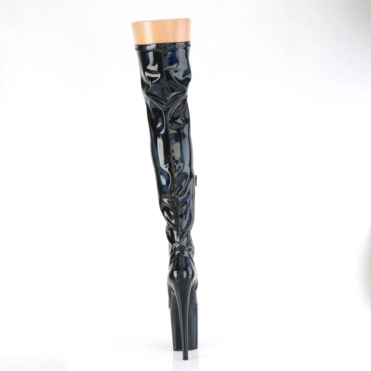 FLAMINGO-3000HWR Pleaser Black Hologram Sexy Platform Shoes (Pole Dancing Heels)