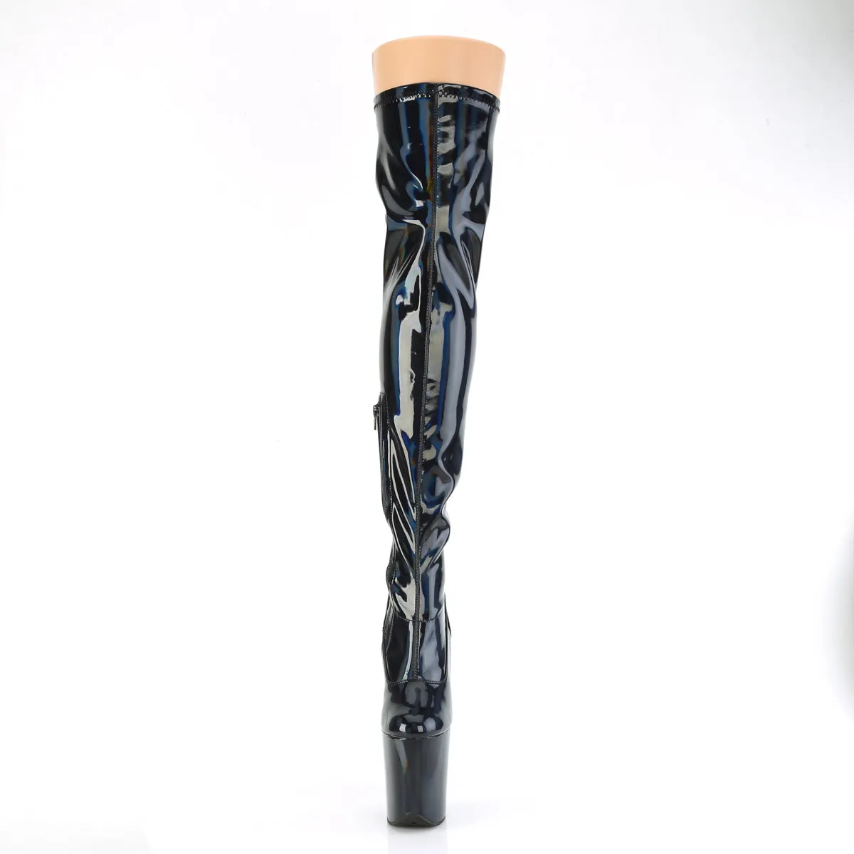 FLAMINGO-3000HWR Pleaser Black Hologram Sexy Platform Shoes (Pole Dancing Heels)