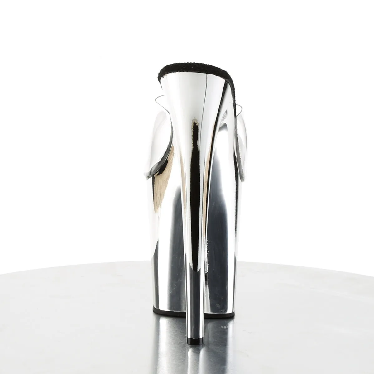 FLAMINGO-801 Pleaser Clear/Silver Chrome Sexy Platform Shoes (Pole Dancing Heels)
