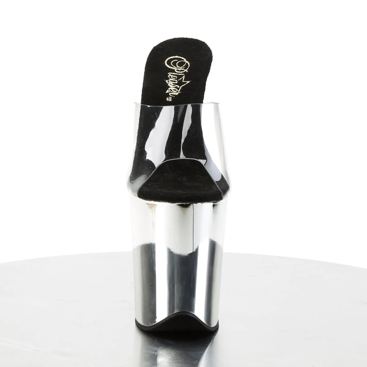 FLAMINGO-801 Pleaser Clear/Silver Chrome Sexy Platform Shoes (Pole Dancing Heels)